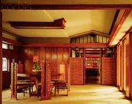 Frank Lloyd Wright's Barnsdall Hollyhock House in Los Angeles, interior view